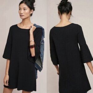 Anthropologie Moth Black Chester Bell Sleeve Sweater Dress Tunic Medium